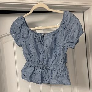 Blue crop top